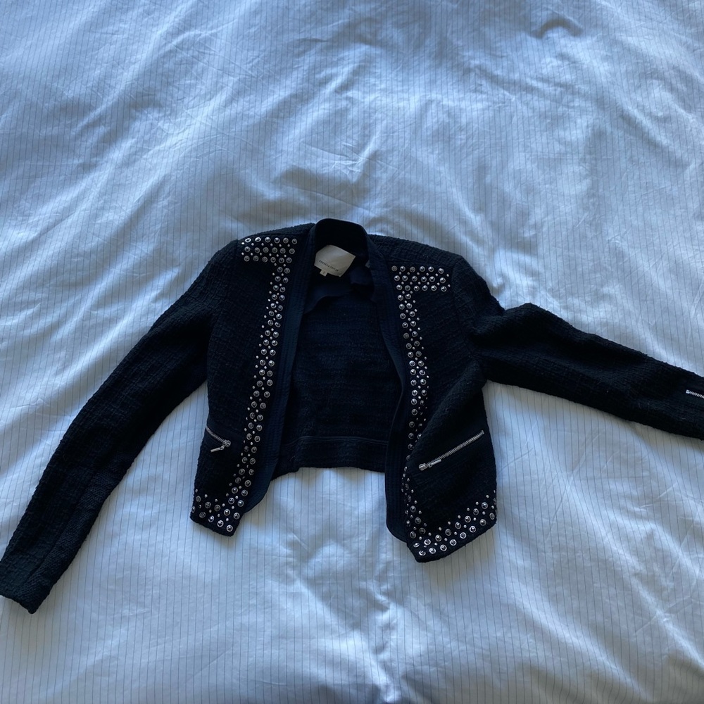 Rebecca Taylor Crop Jacket with Rhinestones